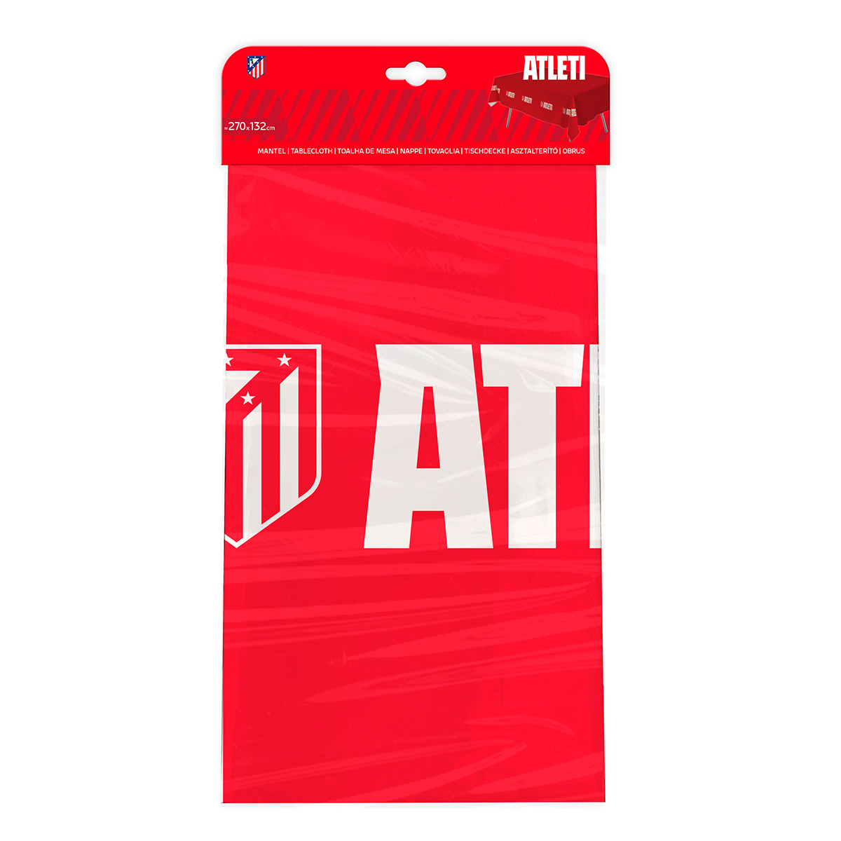 Tablecloth red crests and Atleti 270x132 cm image number null
